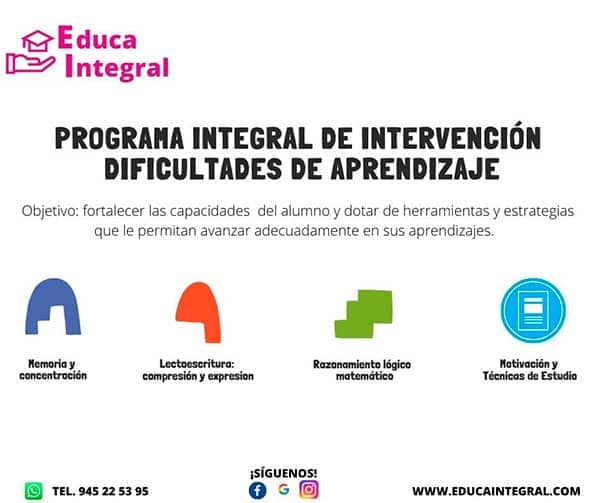 Programa integral de intervención dificultades de aprendizaje